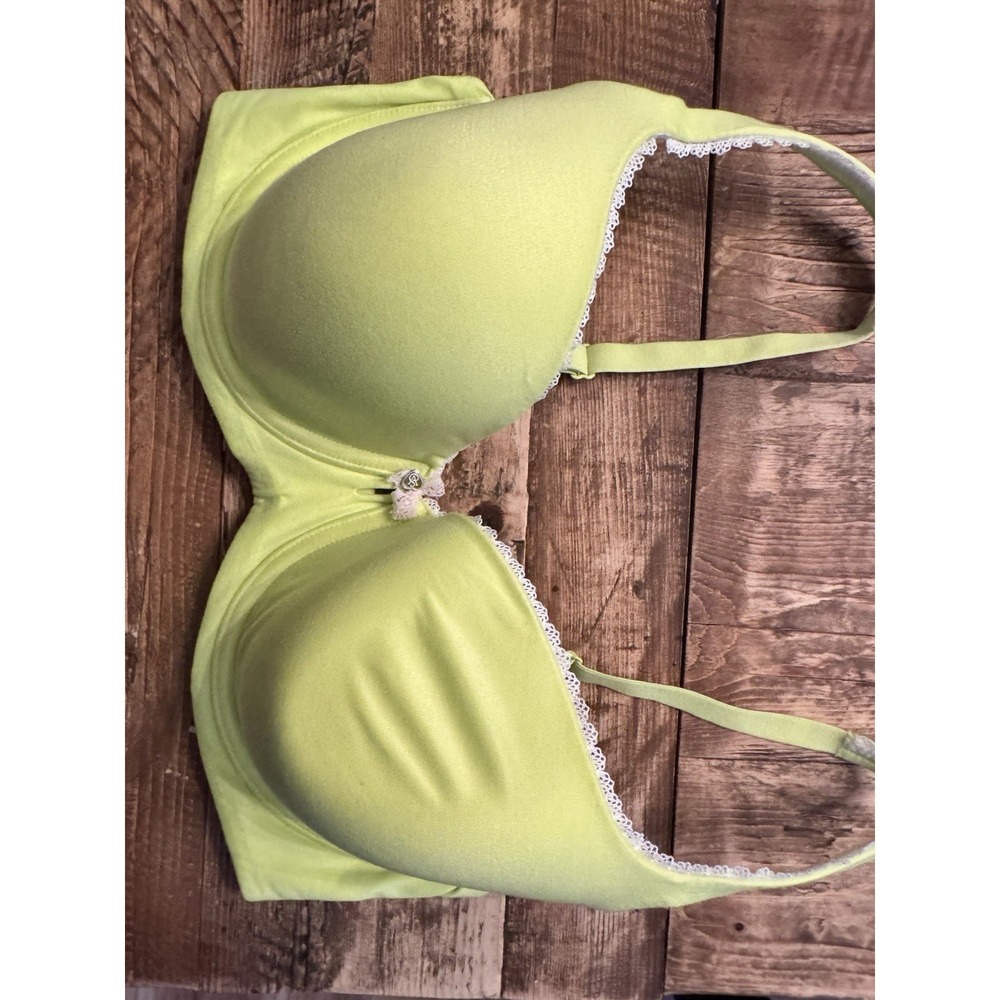 Victoria Secret Bra 36DD Demi Body By Victoria Lined Demi Lime Lace
